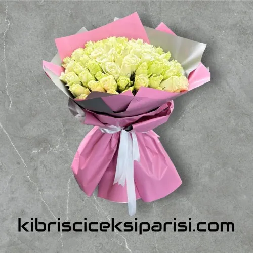 51 Beyaz Gül Buketi